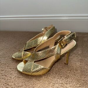 Michael Kors Gold Textured Heels